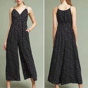 Anthropologie Maeve Euro Summer Polka Dot Jumpsuit Wide Leg Finley Women 6